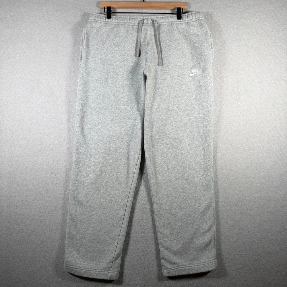 Nike Mens Sportswear Club Fleece Straight Leg Pants Grey 804395-063 Large